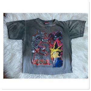 Yu-Gi-Oh 90’s Shonen Jump Tie Dye Tee Shirt Dark Light Gray Size Small